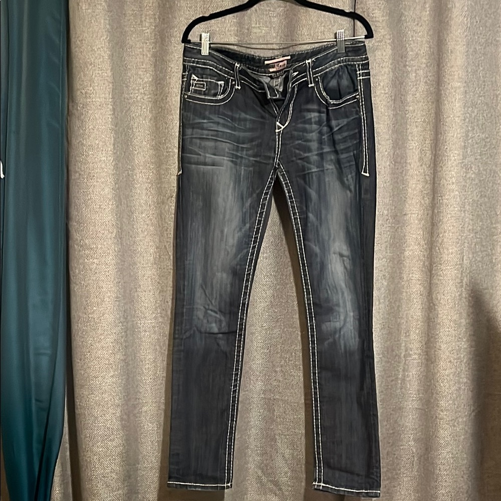 Express Blue Skinny Jeans with Stretch